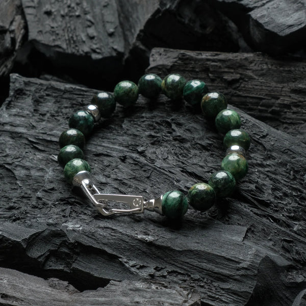 Tachibana.co Deluxe Silver Emerald Fuchsite Bracelet