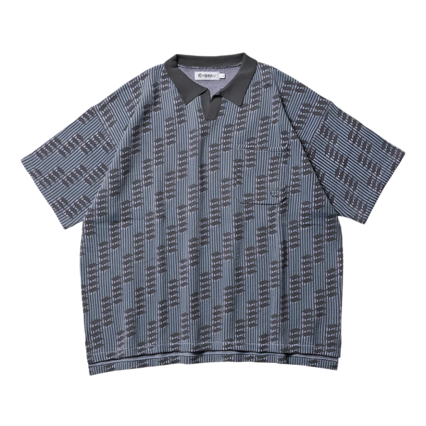 Evisen Repetition Knit Polo Shirt | Grey