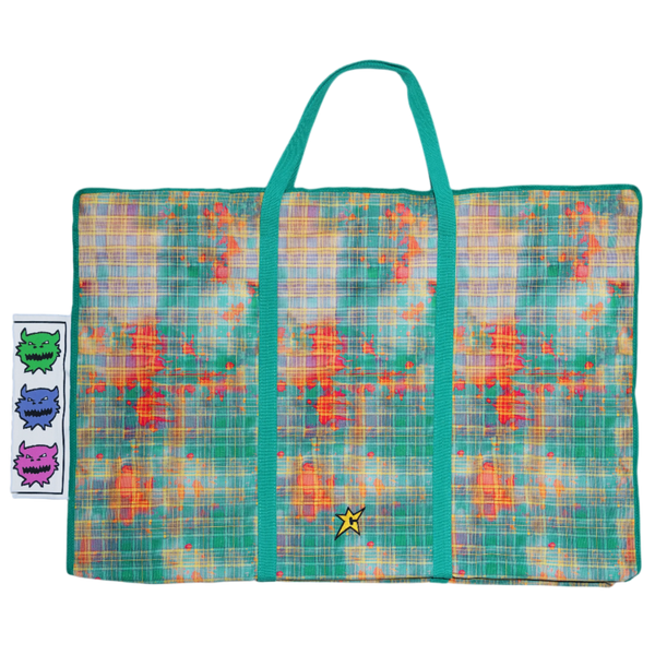 Carpet Plaid XXXL Tote Bag [Green]