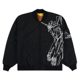 Black bomber jacket with cartoon motif 