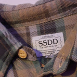 FUCT SSDD Flannel Button Long Sleeve Shirt [Beige Plaid]