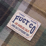 FUCT SSDD Flannel Button Long Sleeve Shirt [Beige Plaid]