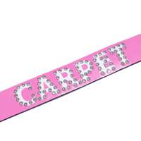 Carpet Rhinestone Leather Belt [Hot Pink]